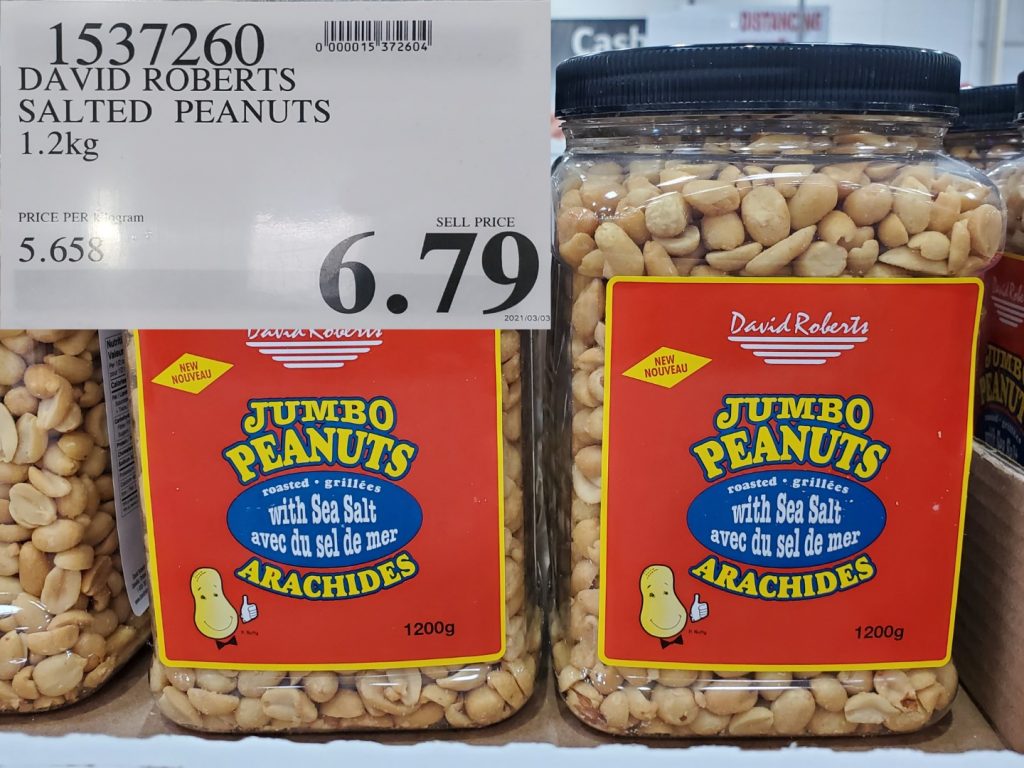 1537260 DAVID ROBERTS SALTED PEANUTS 1 2 KG 6 79 Costco East Fan Blog