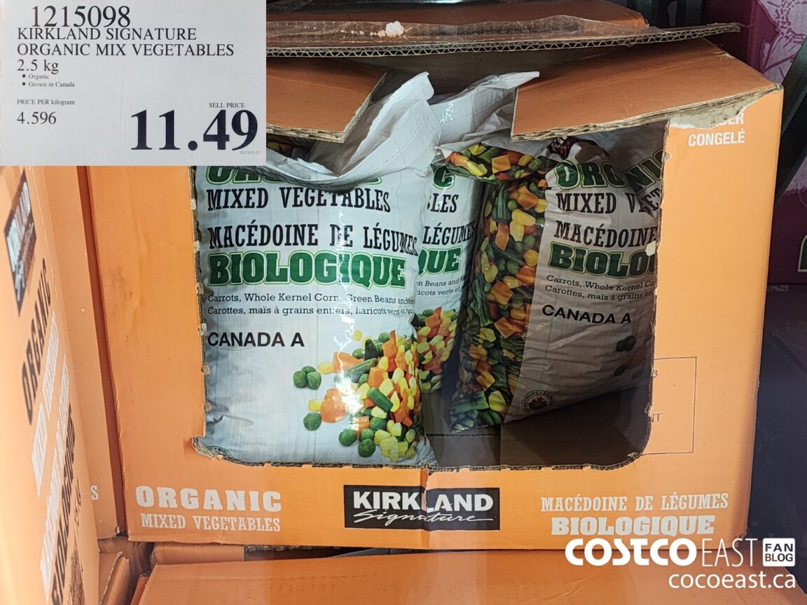 1215098 KIRKLAND SIGNATURE ORGANIC MIX VEGETABLES 2 5 KG 11 49 Costco