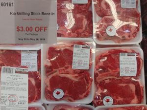 Rib grilling steak bone in