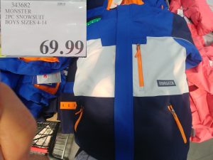 Monster 2pc boys snowsuit