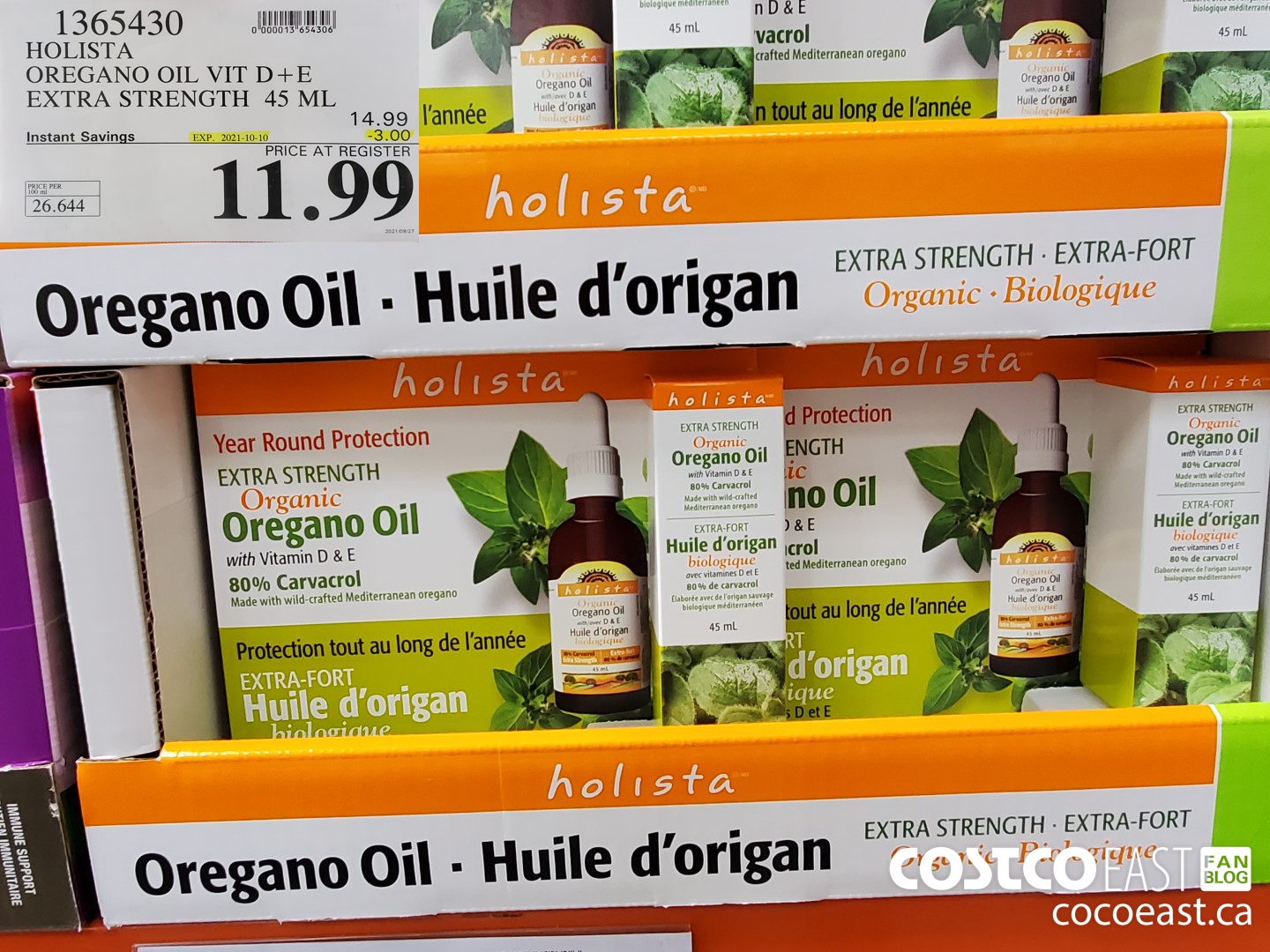 1365430 HOLISTA OREGANO OIL VIT D+E EXTRA STRENGTH 45 ML ($3.00 INSTANT SAVINGS EXPIRES ON 2021-10-10) $11.99