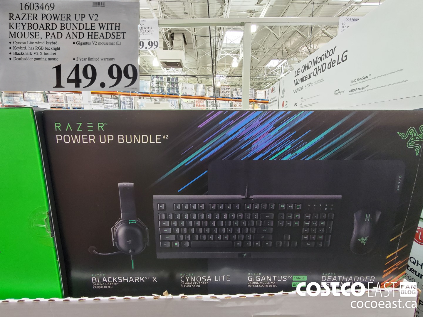 1603469 RAZER POWER UP V2 KEYBOARD BUNDLE WITH MOUSE, PAD AND HEADSET  $149.99
