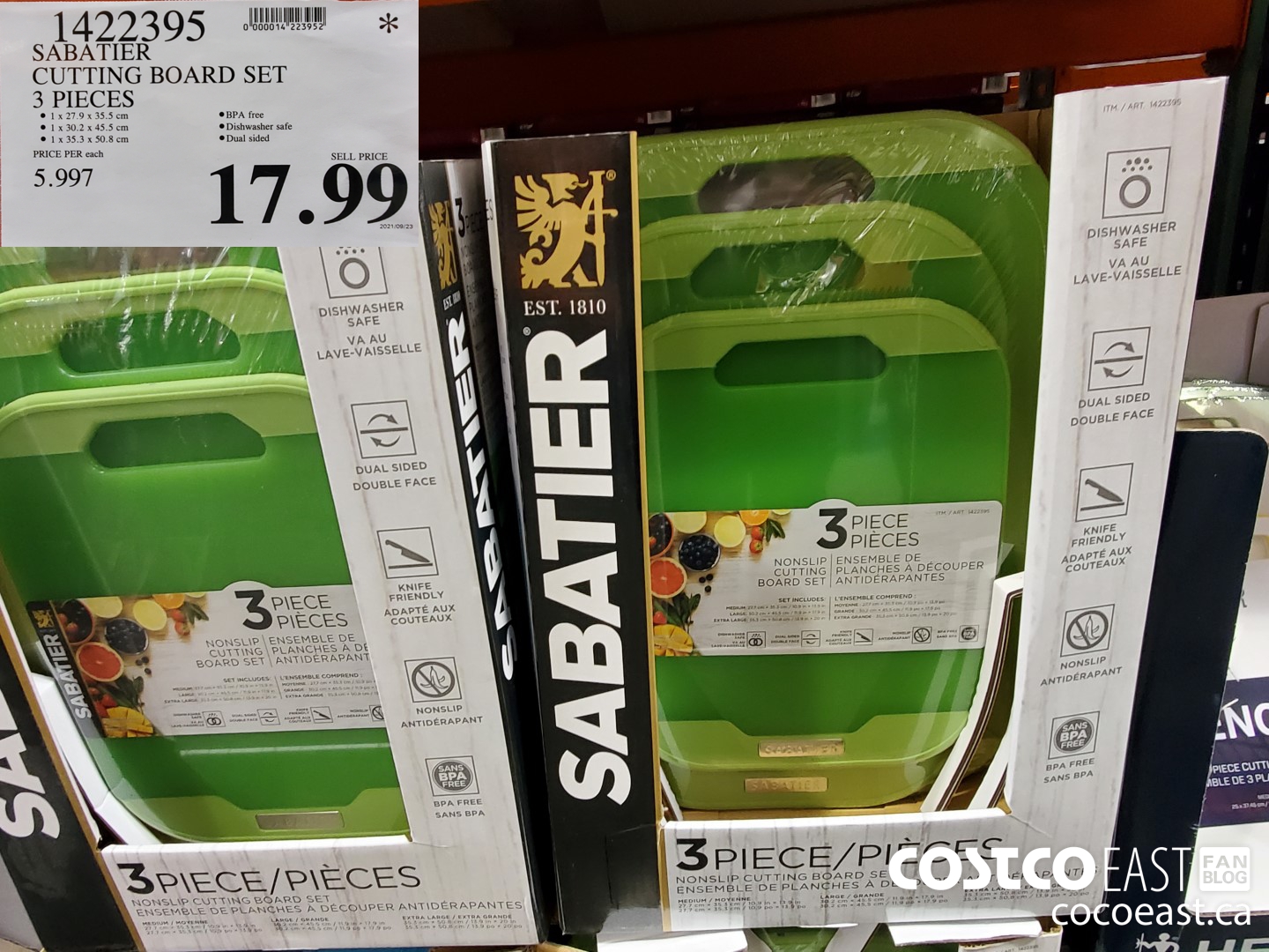 1497395 SABATIER CUTTING BOARD SET 3 PIECES $17.99