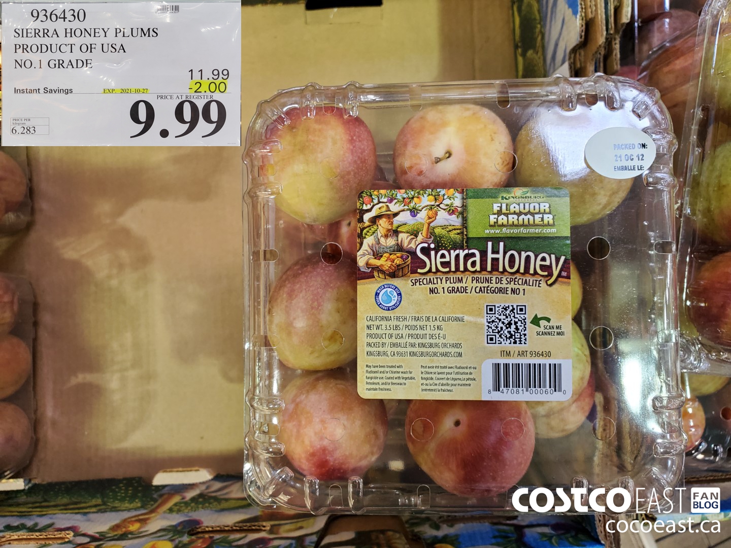936430 SIERRA HONEY PLUMS PRODUCT OF USA NO. 1 GRADE ($2.00 INSTANT SAVINGS EXPIRES ON 2021-10-27) $9.99