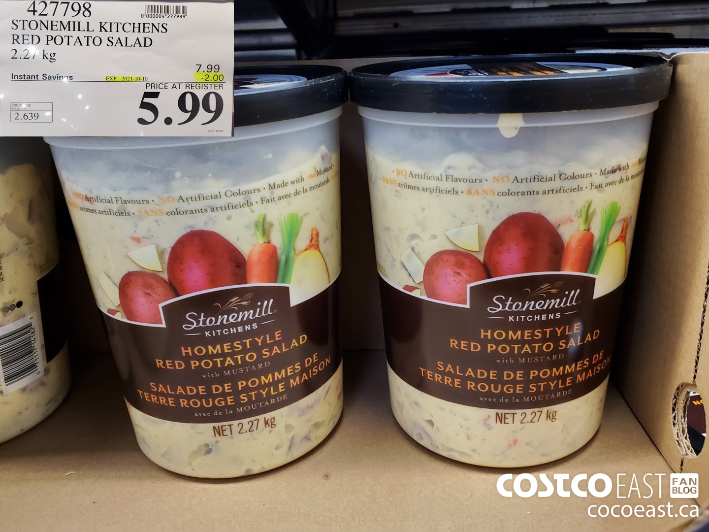 427798 STONEMILL KITCHENS RED POTATO SALAD 2.27 KG ($2.00 INSTANT SAVINGS EXPIRES ON 2019-06-30) $5.49