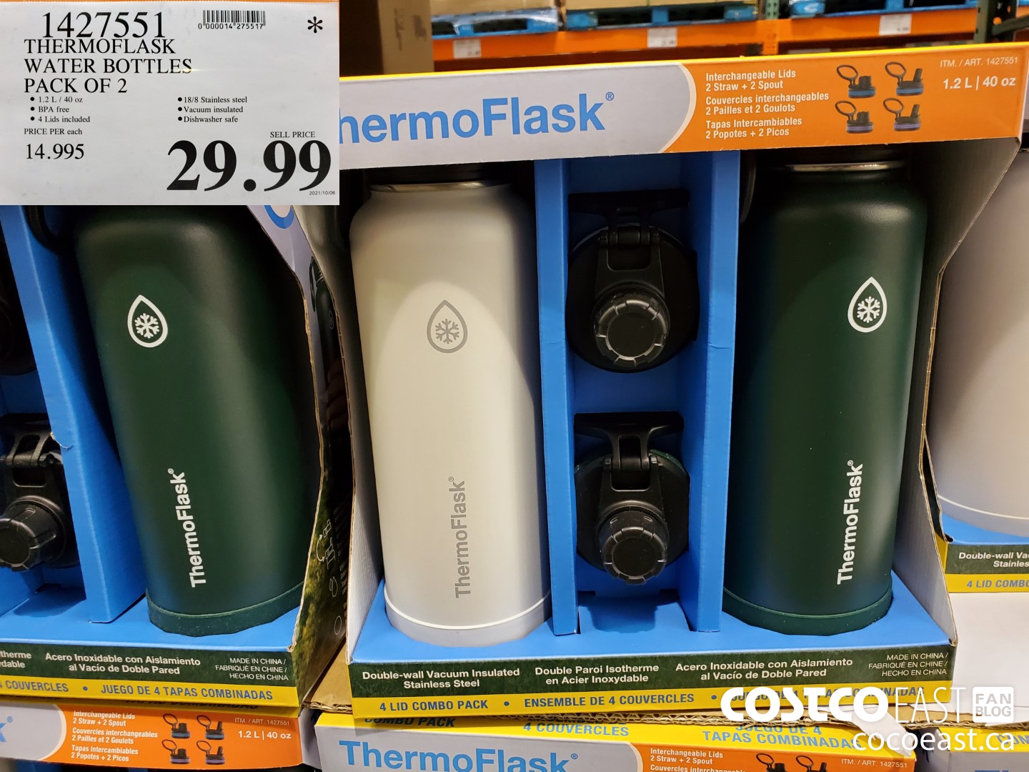 TWO Thermoflask 40oz Insulated Water Bottles Only $17.99 at Costco