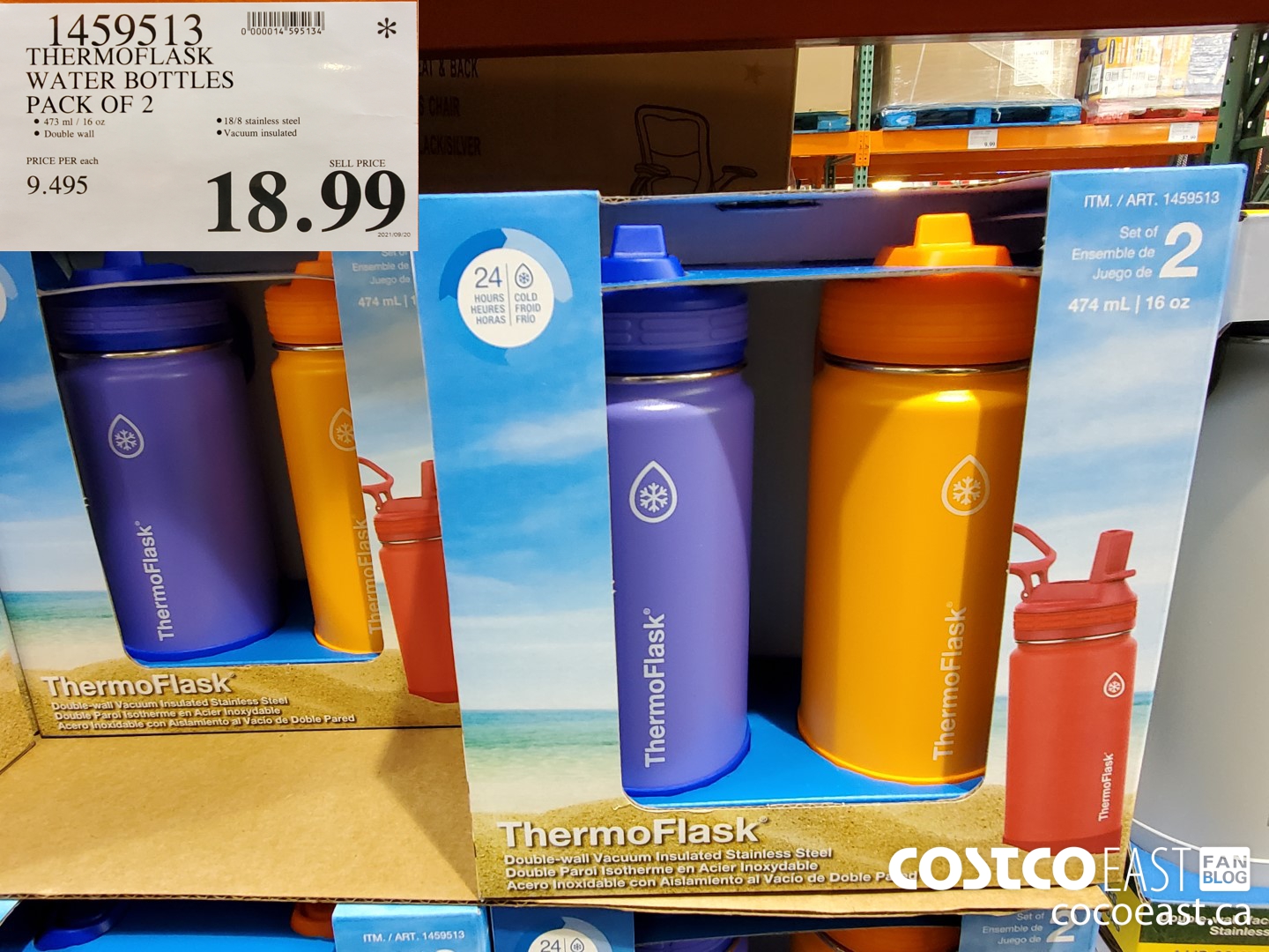 Thermoflask 16 oz. stainless steel water bottle 2-pack @ Costco in-store  only = $13.99