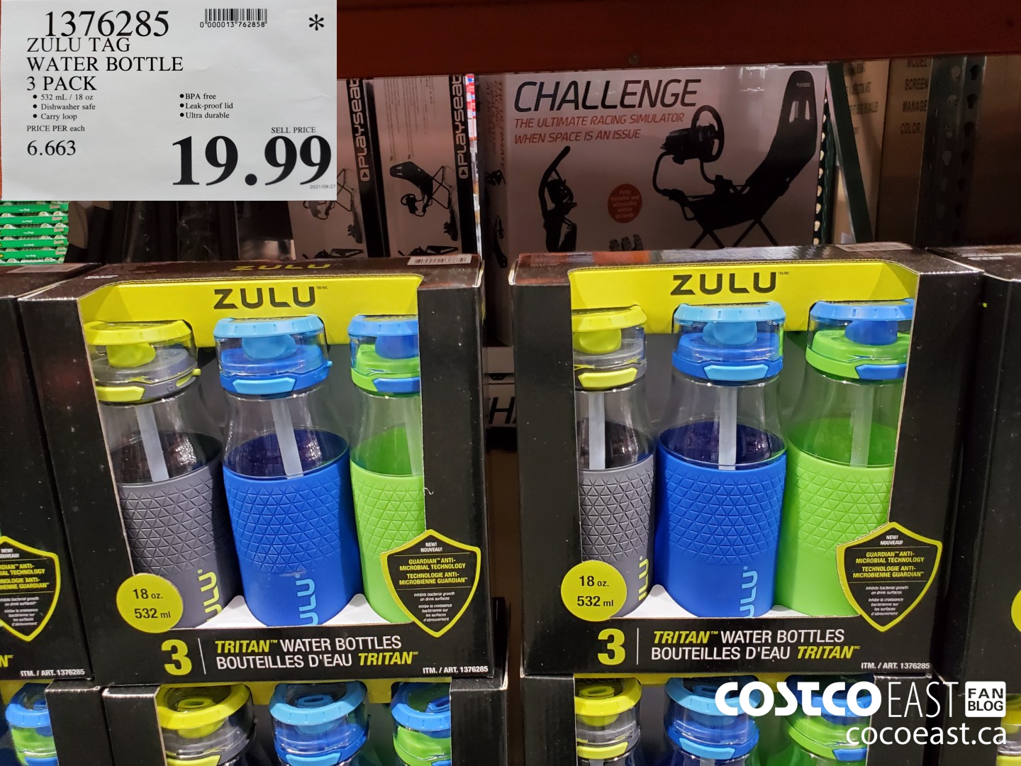 1376285 ZULU TAG WATER BOTTLE 3 PACK $19.99