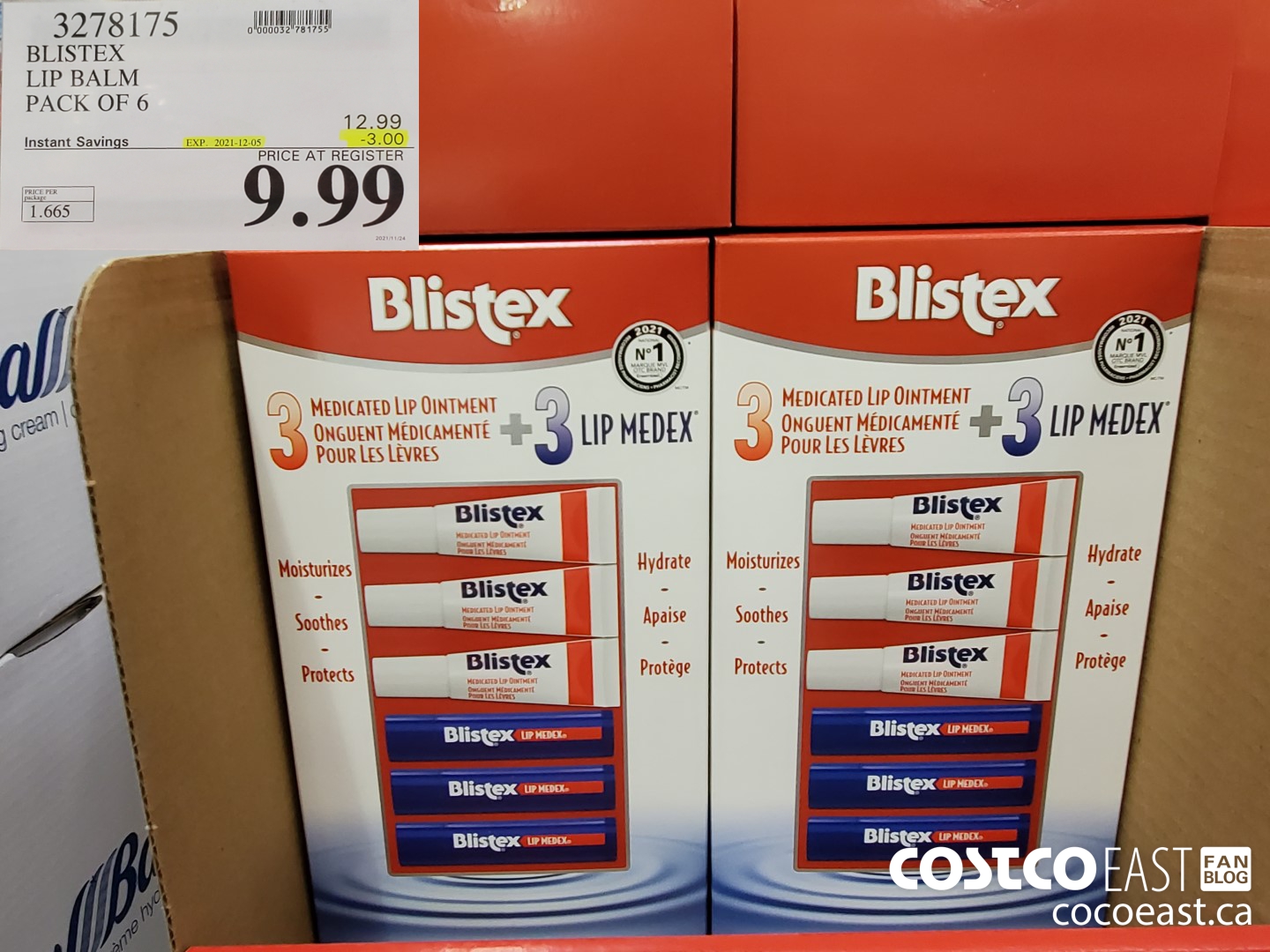 3278175 BLISTEX LIP BALM PACK OF 6 ($3.00 INSTANT SAVINGS EXPIRES ON 2021-12-05) $9.99