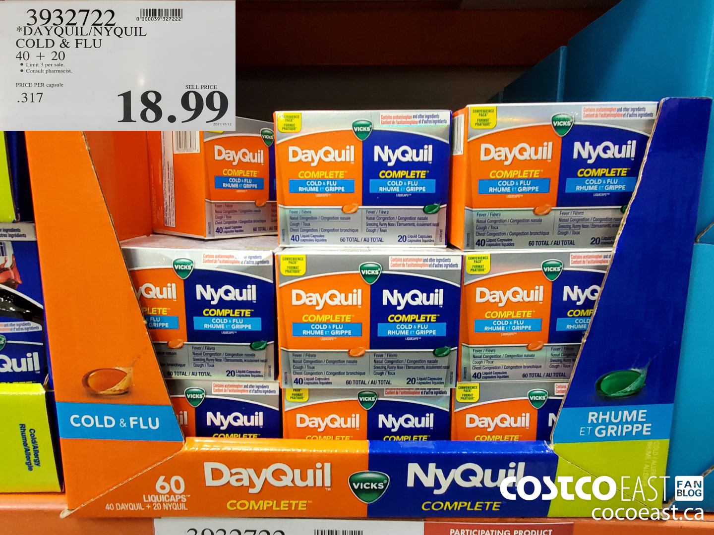 3932722 DAYQUIL/NYQUIL COLD & FLU 40 + 20 $18.99