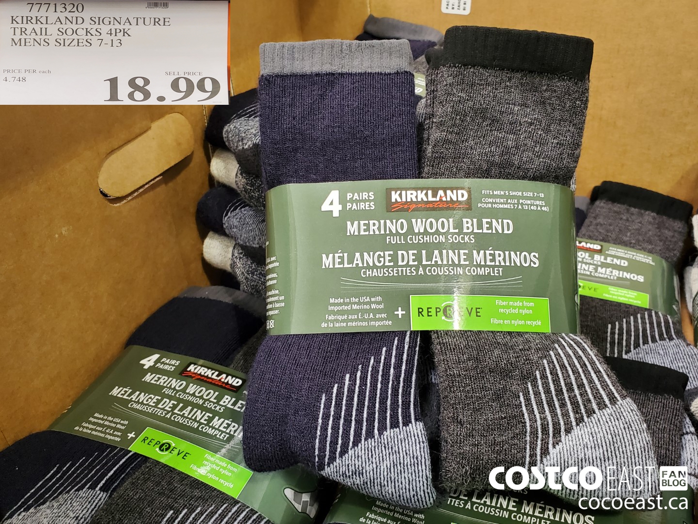 Kirkland Signature Merino Wool Blend Socks - 4pk for $4.97 (#7771320) : r/ Costco