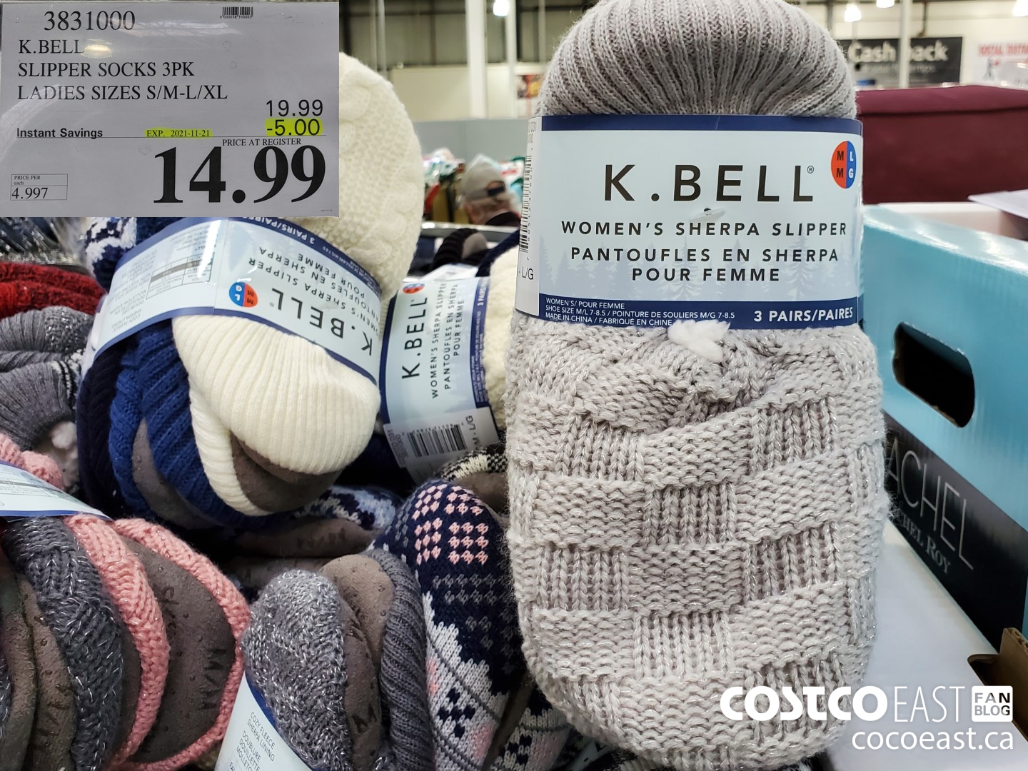 3831000 K BELL SLIPPER SOCKS 3PK LADIES SIZES S M L XL 5 00 INSTANT SAVINGS  EXPIRES ON 2020 12 06 14 99 - Costco East Fan Blog