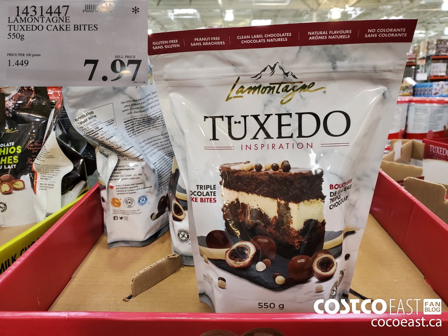 1431447 LAMONTAGNE TUXEDO CAKE BITES 550g $7.97