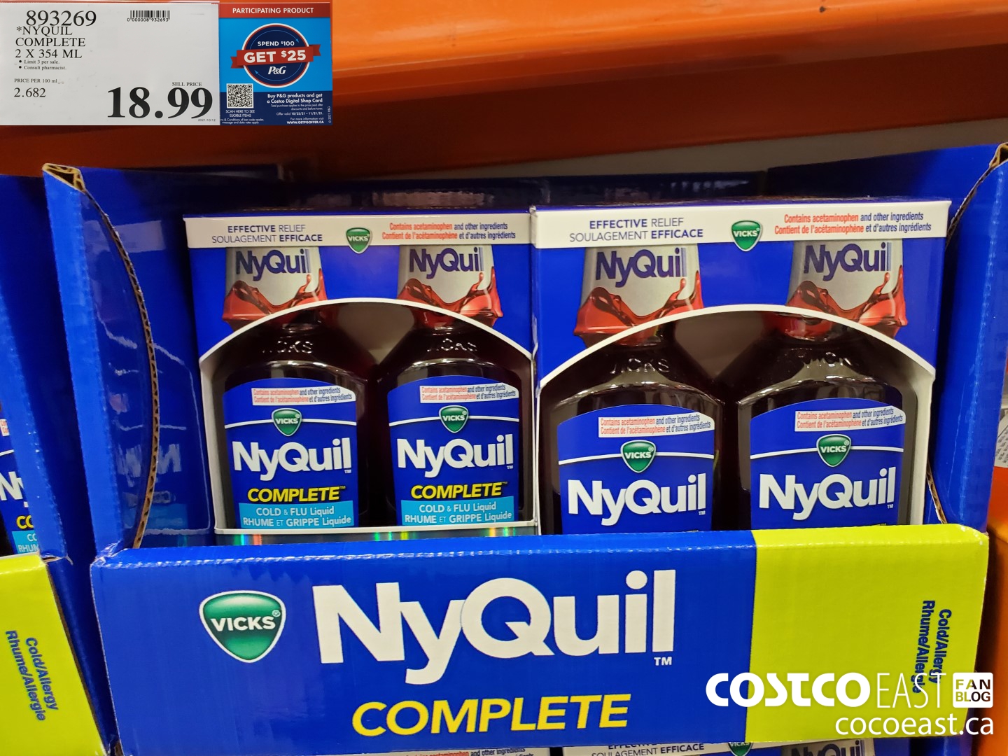 893269 NYQUIL COMPLETE 2 X 354 ML $18.99
