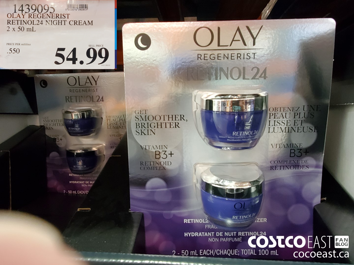 1439095 OLAY REGENERIST RETINOL24 NIGHT CREAM 2 X 50 ML $54.99
