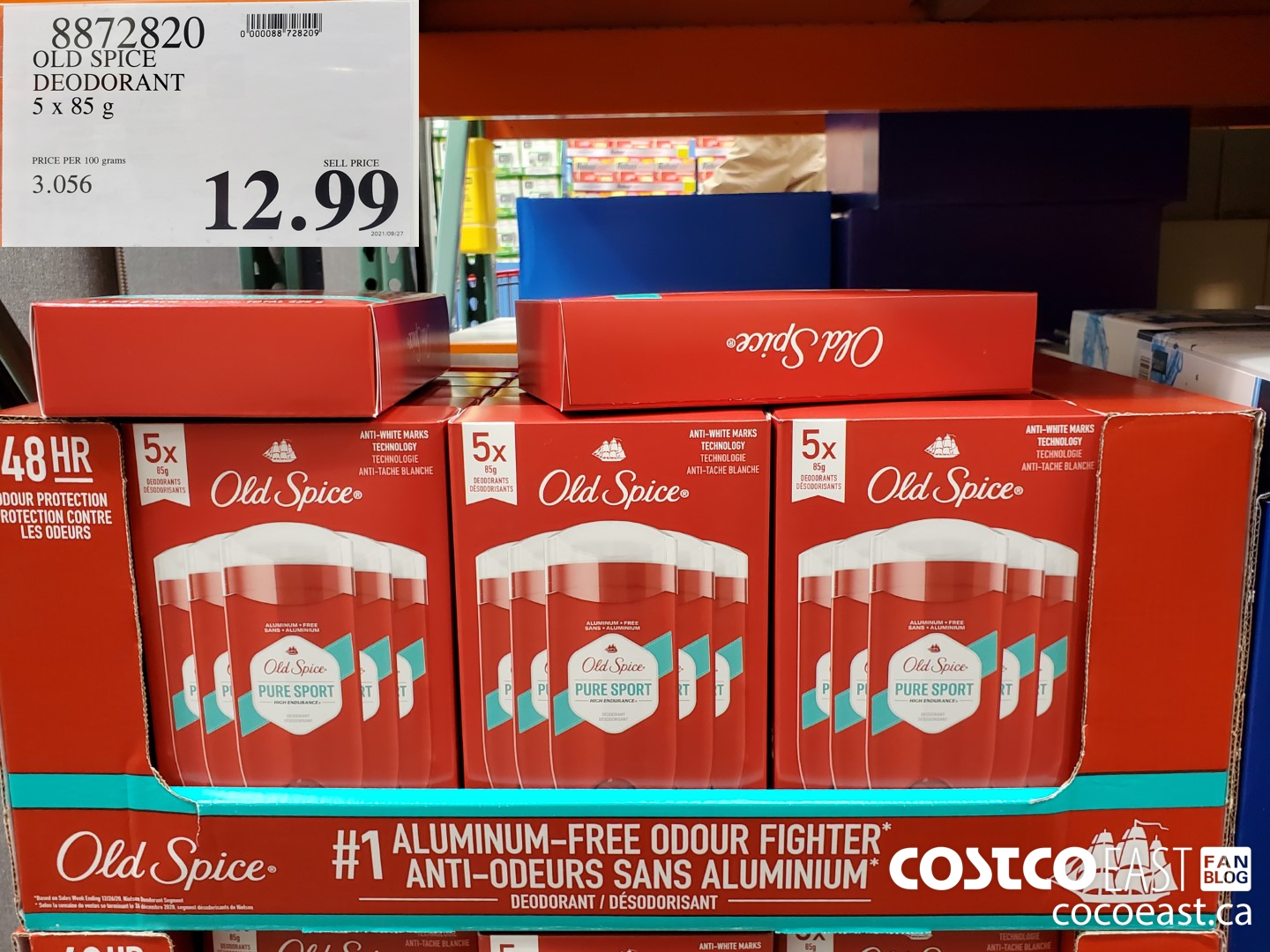 8872820 OLD SPICE DEODORANT 5 X 85G $12.99