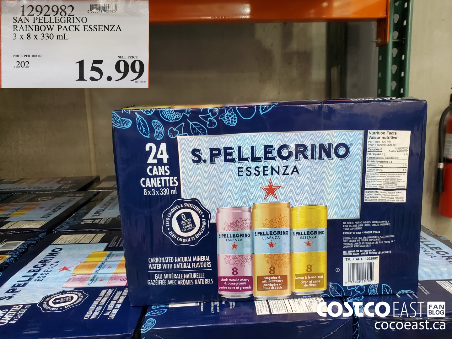 1292982 SAN PELLEGRINO RAINBOW PACK ESSENZA 3 x 8 x 330 mL $15.99