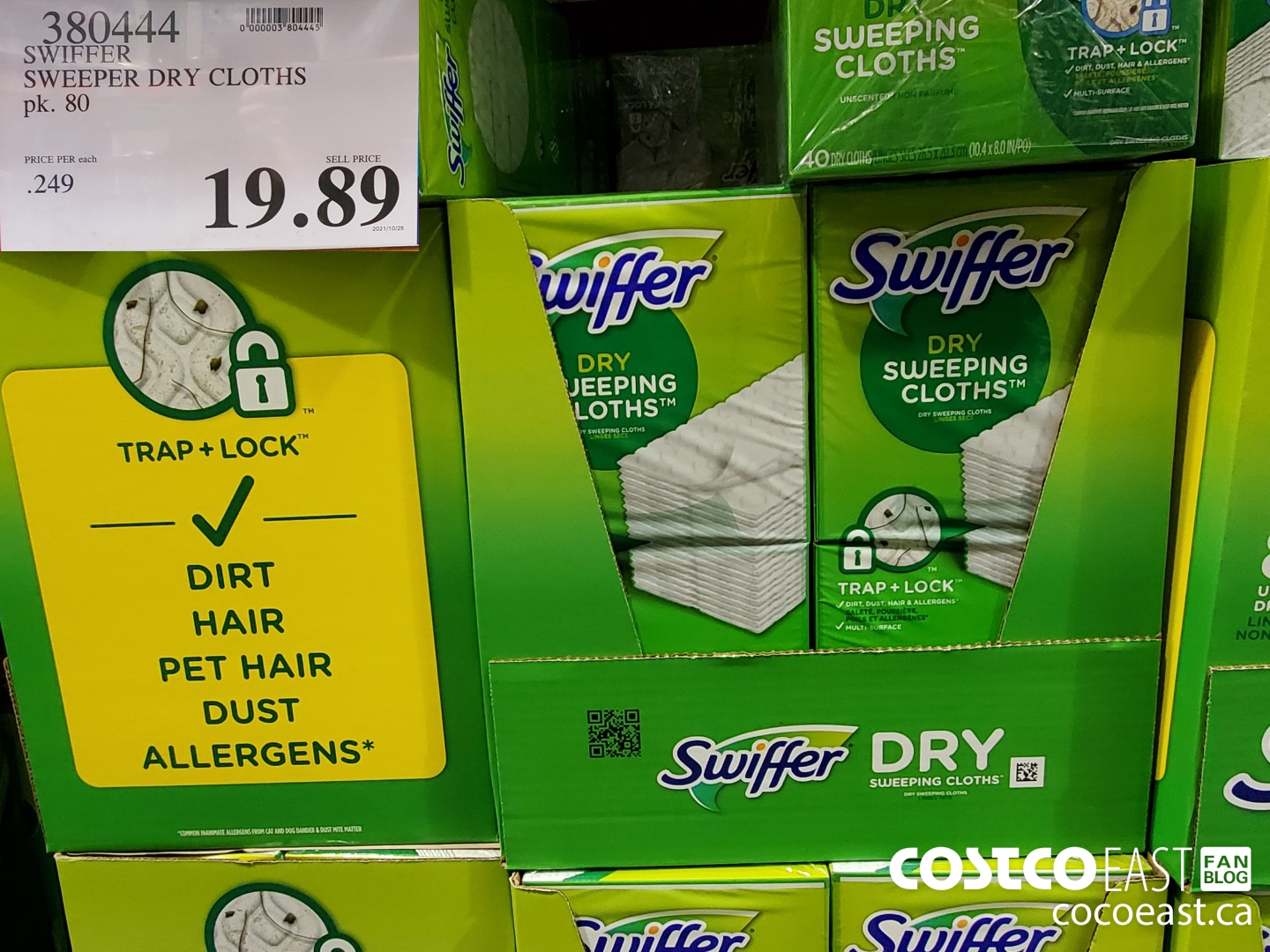 380444 SWIFFER SWEEPER DRY CLOTHS PACK OF 80 $19.89