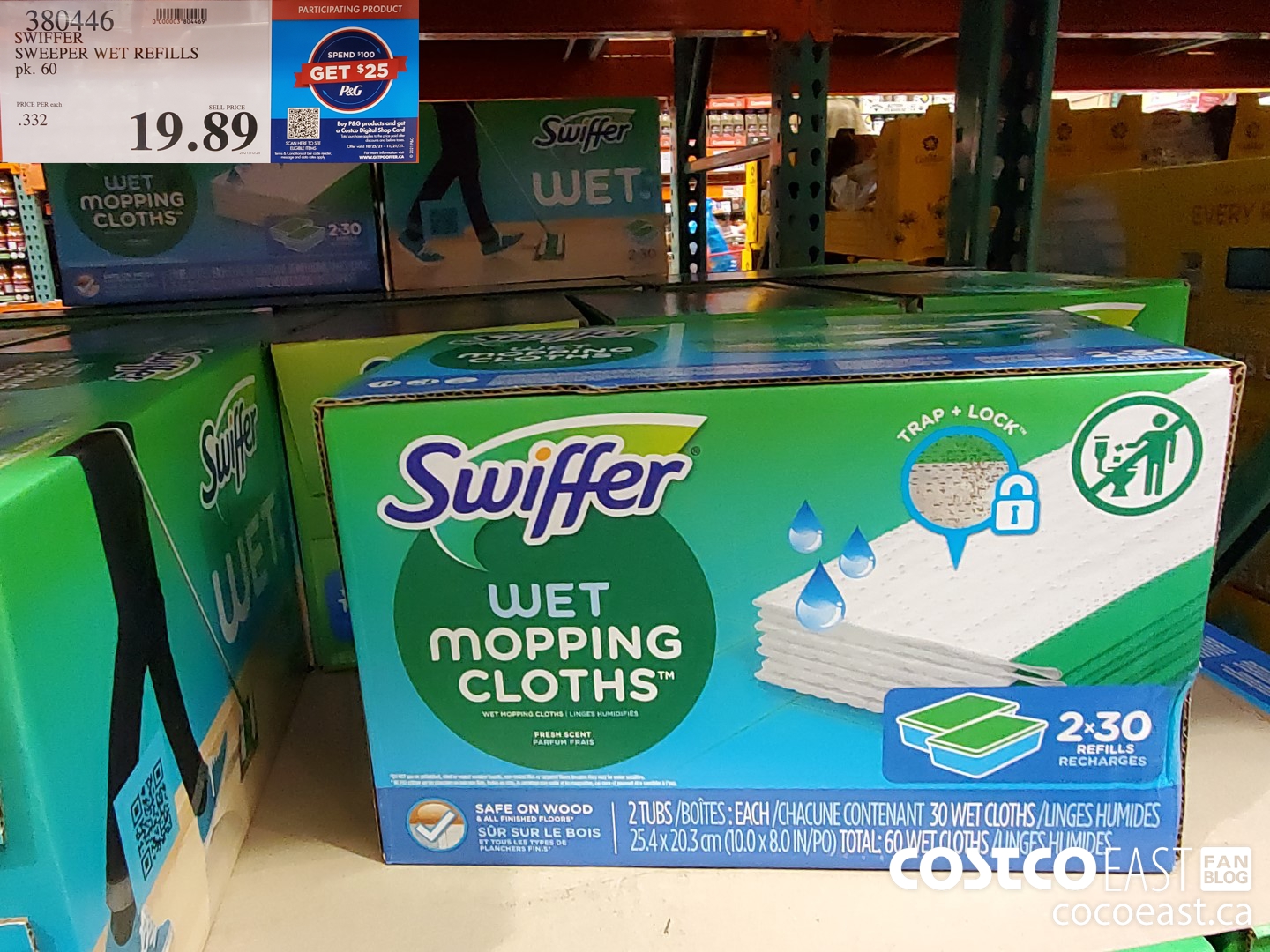 380446 SWIFFER SWEEPER WET REFILLS PACK OF 60 $19.89