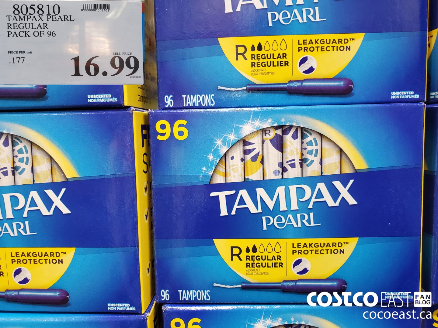 805810 TAMPAX PEARL REGULAR/SUPER PACK OF 96 $16.99