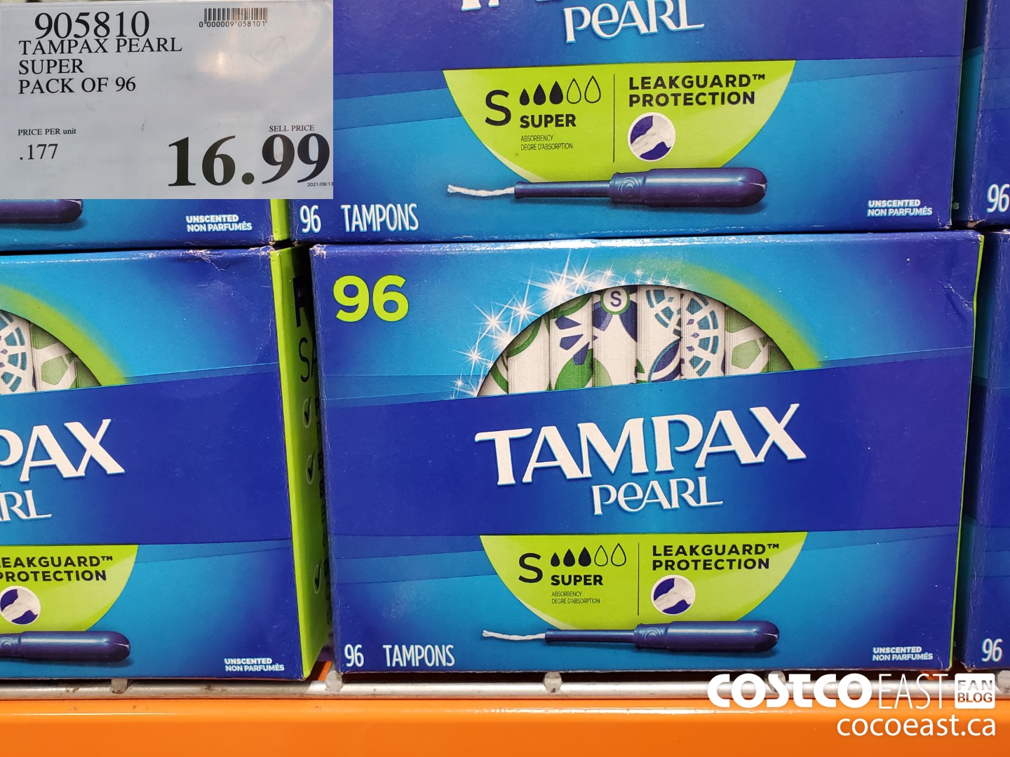 905810 TAMPAX PEARL REGULAR OR SUPER PACK OF 96 $16.99
