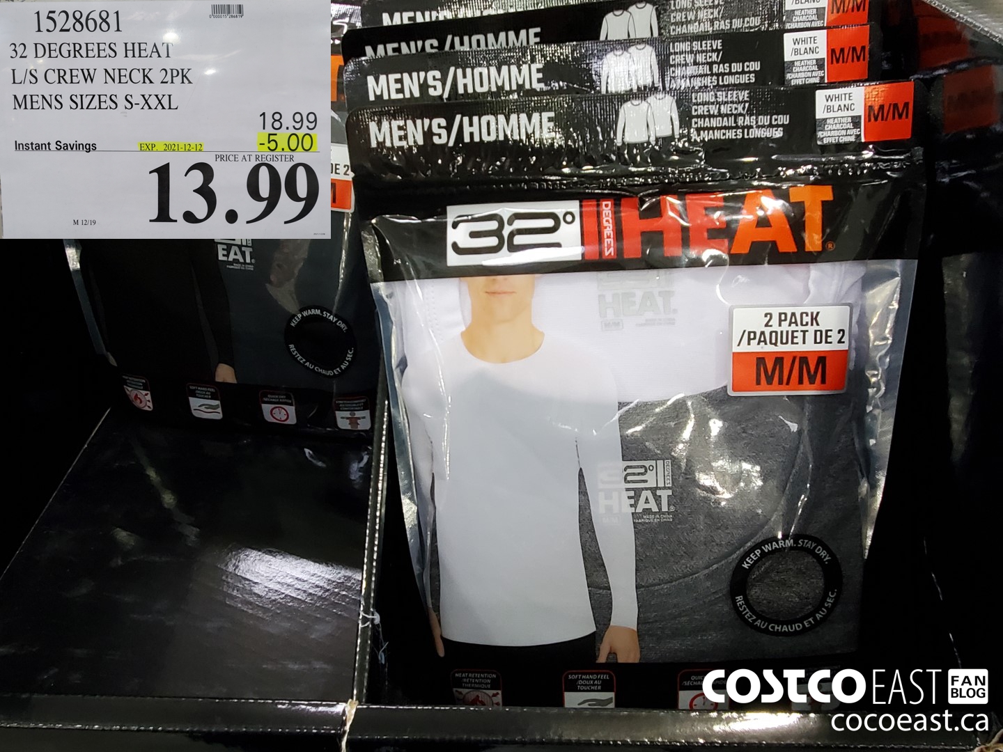 1528681 32 DEGREES HEAT L/S CREW NECK 2PK MENS SIZES S-XXL ($5.00 INSTANT SAVINGS EXPIRES ON 2021-12-12) $13.99