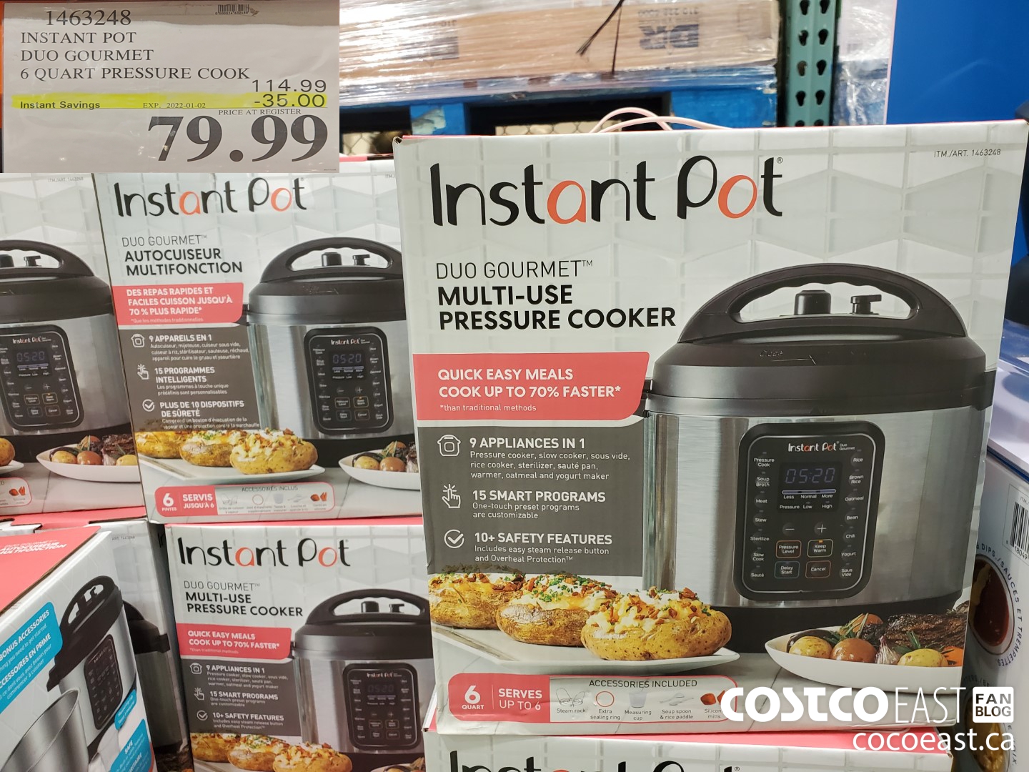 1463248 INSTANT POT DUO GOURMET 6 QUART PRESSURE COOK ($35.00 INSTANT SAVINGS EXPIRES ON 2022-01-02) $79.99
