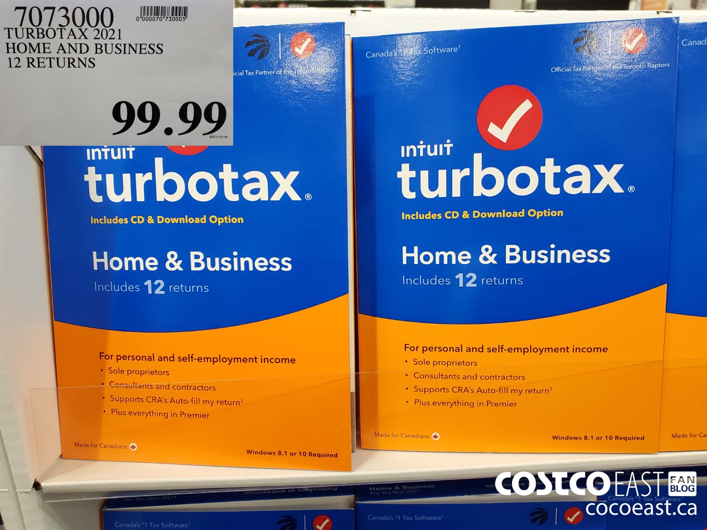 7073000 TURBOTAX 2021 HOME AND BUSINESS 12 RETURNS  $99.99