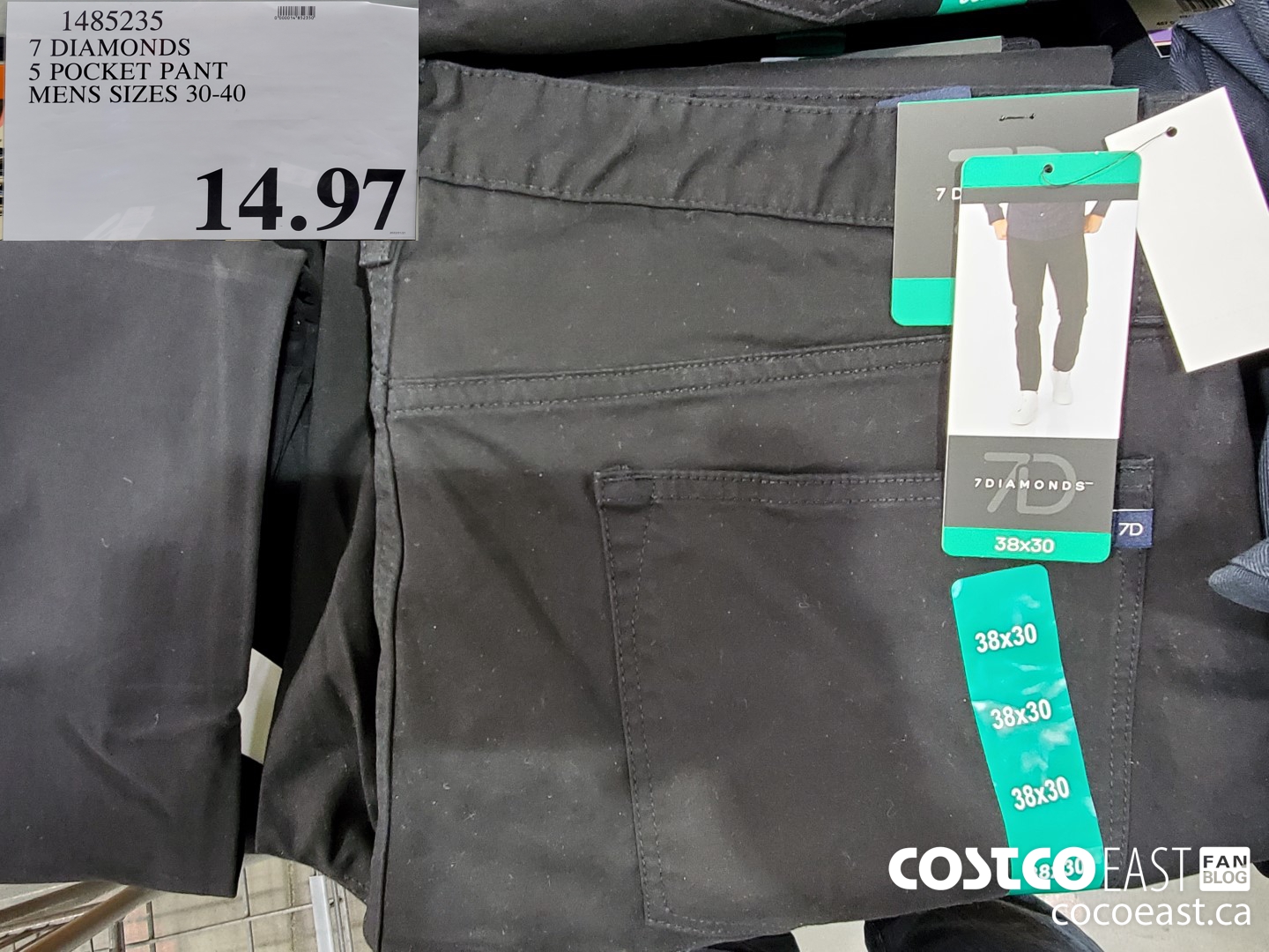1485235 7 DIAMONDS S POCKET PANT MENS SIZES 30-40 $14.97