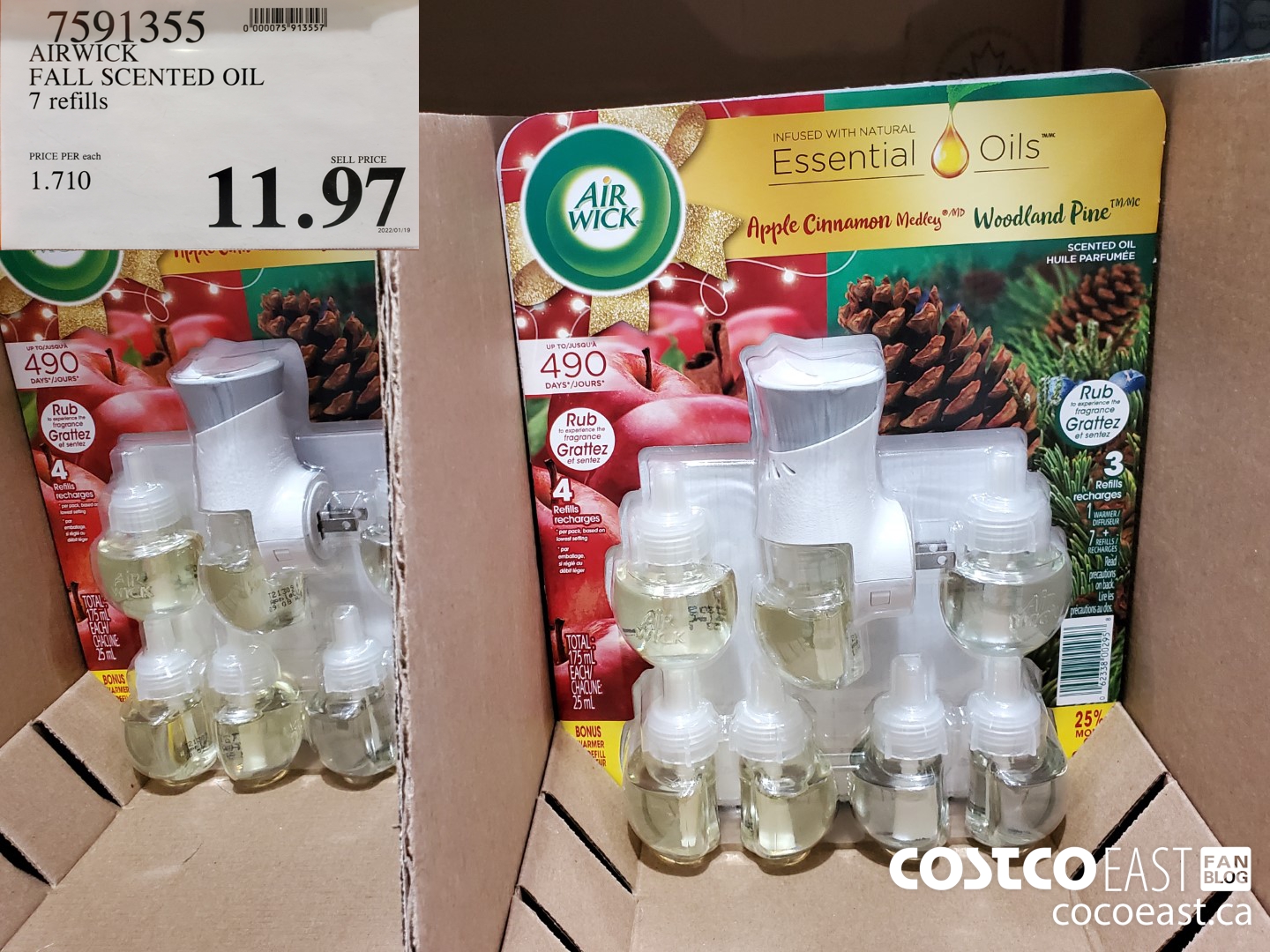 7591355 AIRWICK FALL SCENTED OIL 7 refills $11.97