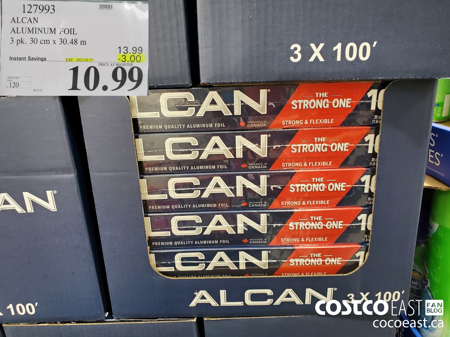 127993 ALCAN ALUMINUM FOIL 3 PK. 30.5 CM X 30.48 M ($3.00 INSTANT SAVINGS EXPIRES ON 2022-02-27) $10.99