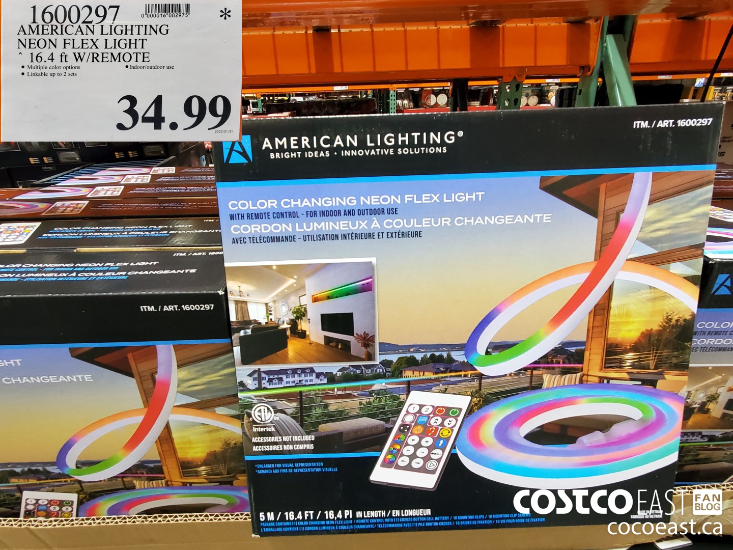 1600297 AMERICAN LIGHTING NEON FLEX LIGHT 16.4 ft W/REMOTE  $34.99