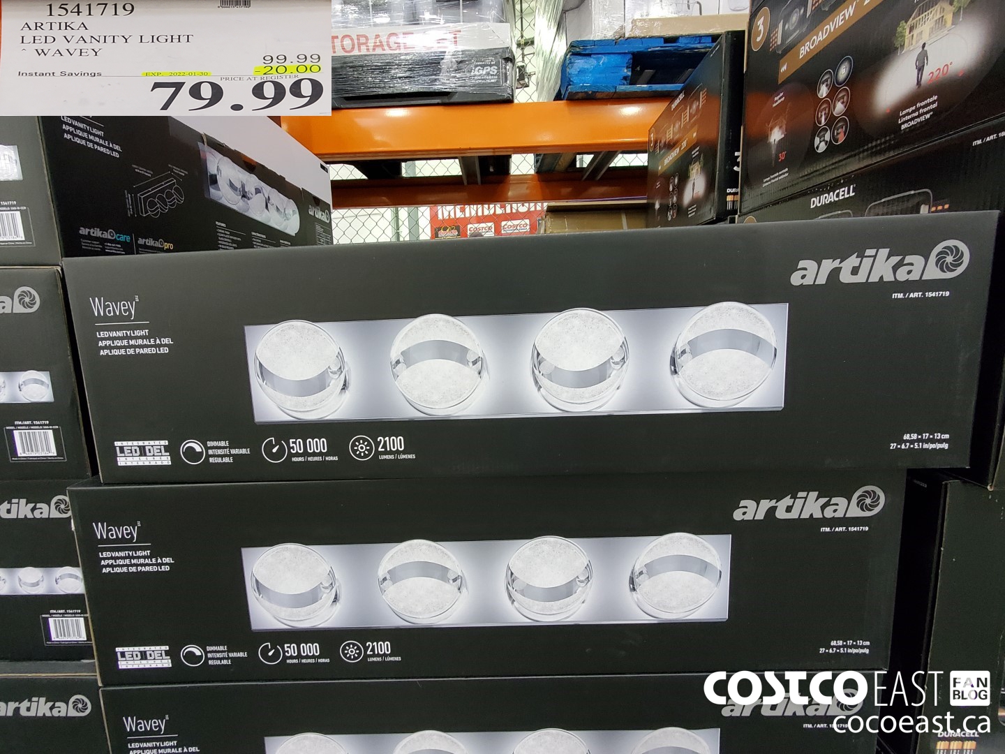 1541719 ARTIKA LED VANITY LIGHT WAVEY ($20.00 INSTANT SAVINGS EXPIRES ON 2022-01-30) $79.99