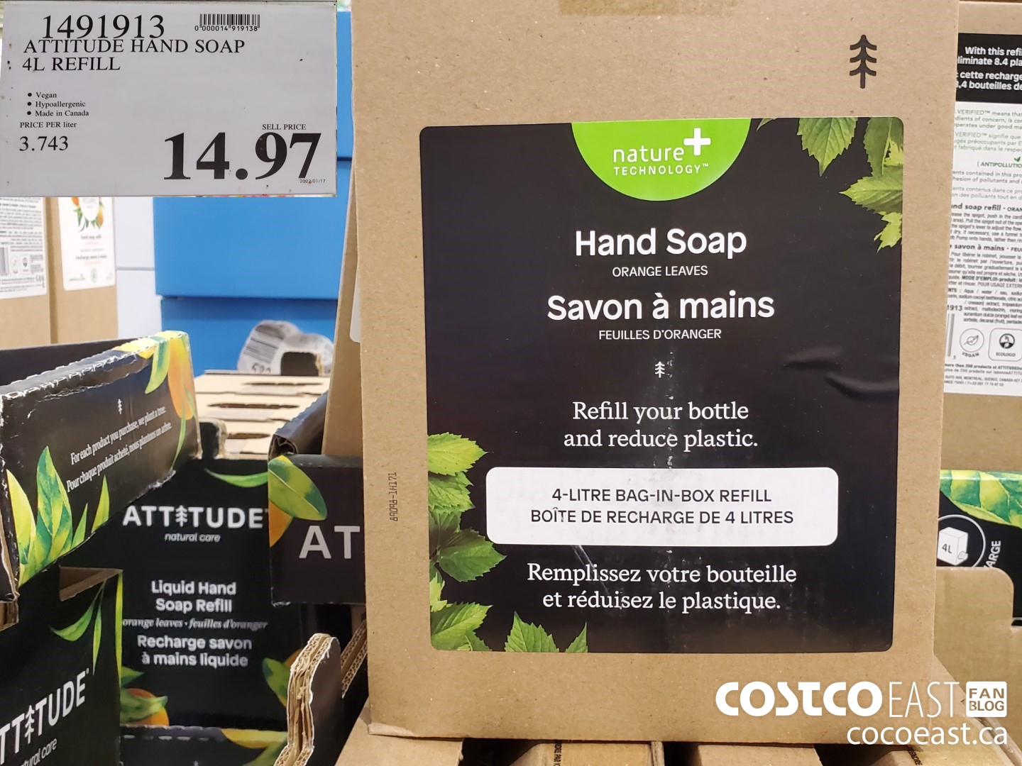 1491913 ATTITUDE HAND SOAP 4L REFILL $14.97