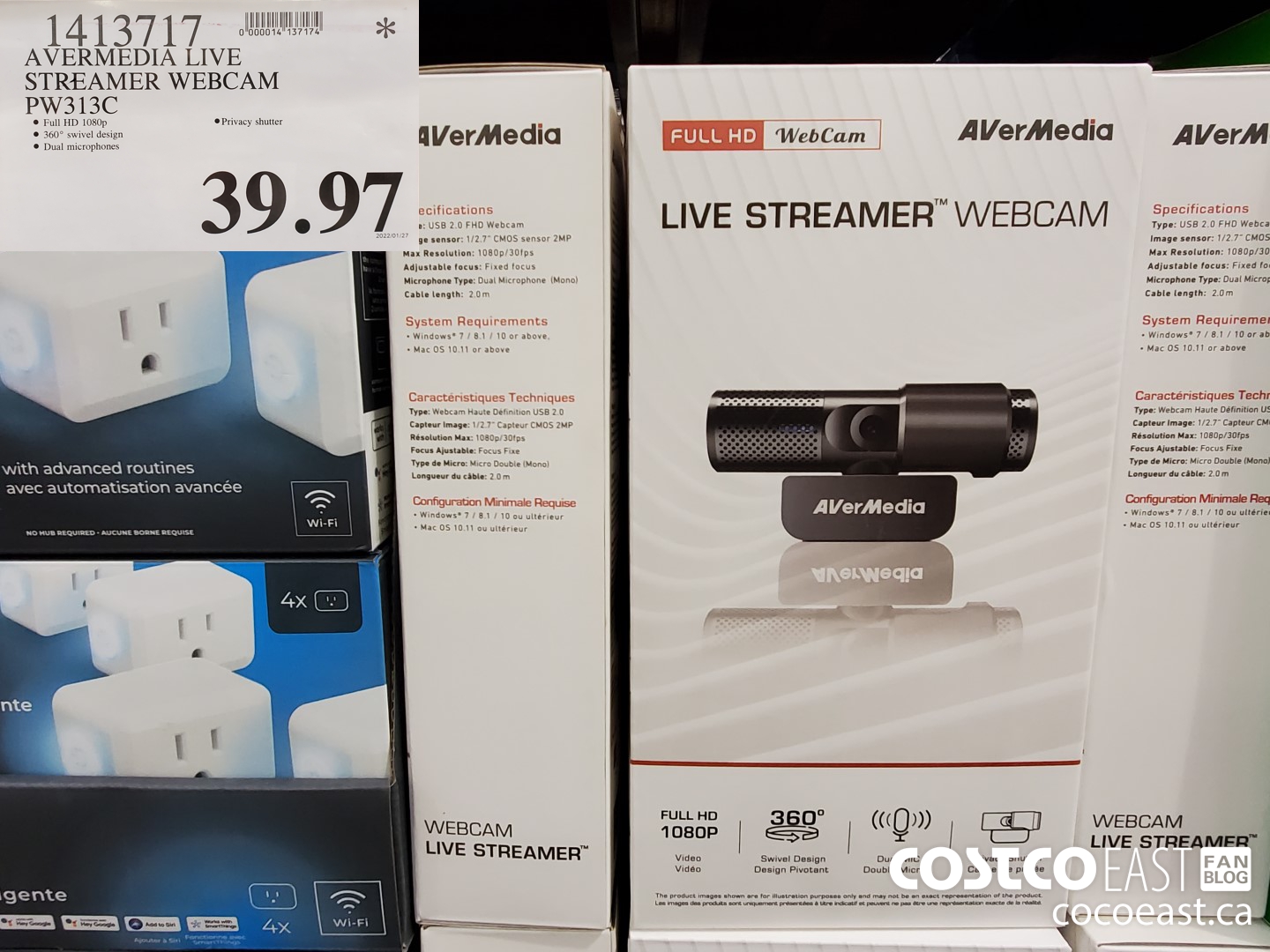 1413717 AVERMEDIA LIVE STREAMER WEBCAM PW313C $39.97
