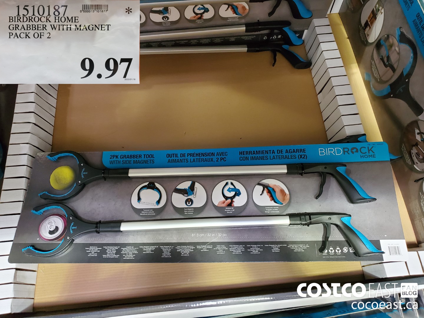 1510187 BIRDROCK HOME GRABBER WITH MAGNET PACK OF 2 $9.97