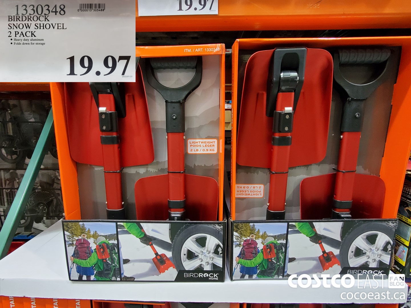 1330348 BIRDROCK SNOW SHOVEL 2 PACK $19.97