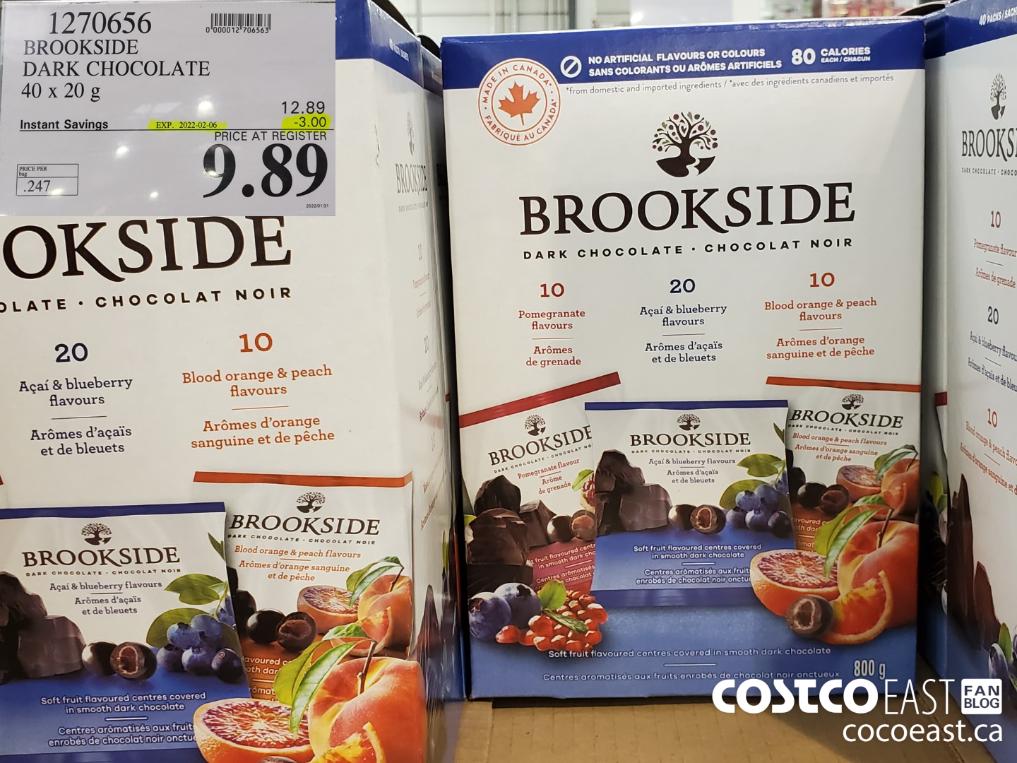 1270656 BROOKSIDE DARK CHOCOLATE 40 x 20 g ($3.00 INSTANT SAVINGS EXPIRES ON 2022-02-06) $9.89