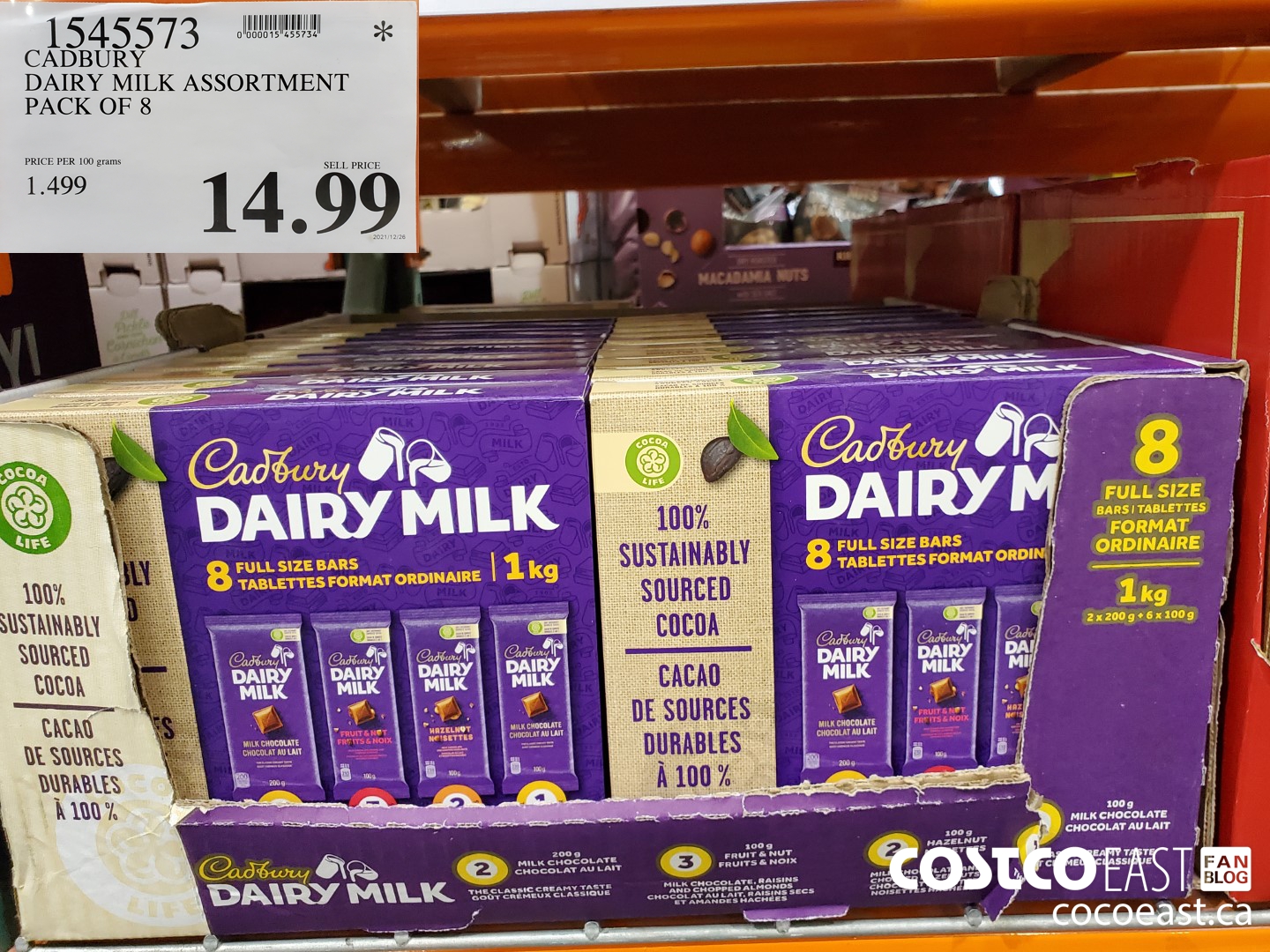 1545573 CADBURY DAIRY MILK ASSORTMENT PACK OF 8 $14.99