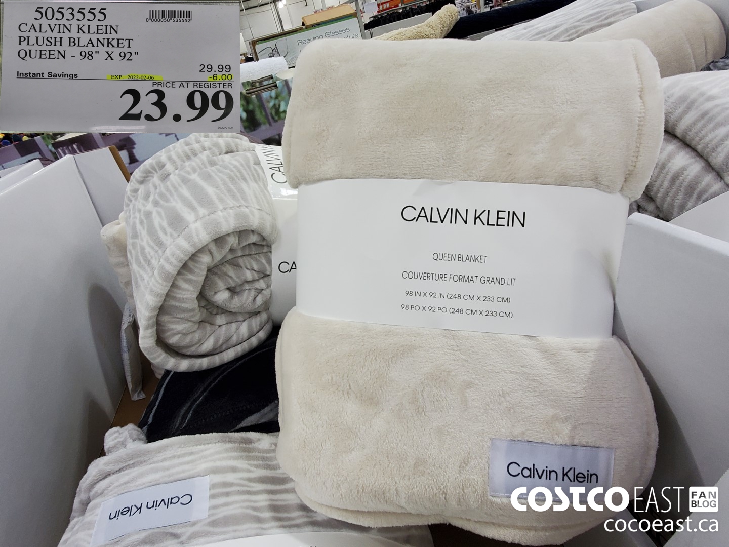 5053555 CALVIN KLEIN PLUSH BLANKET QUEEN 98 X 92 6 00 INSTANT