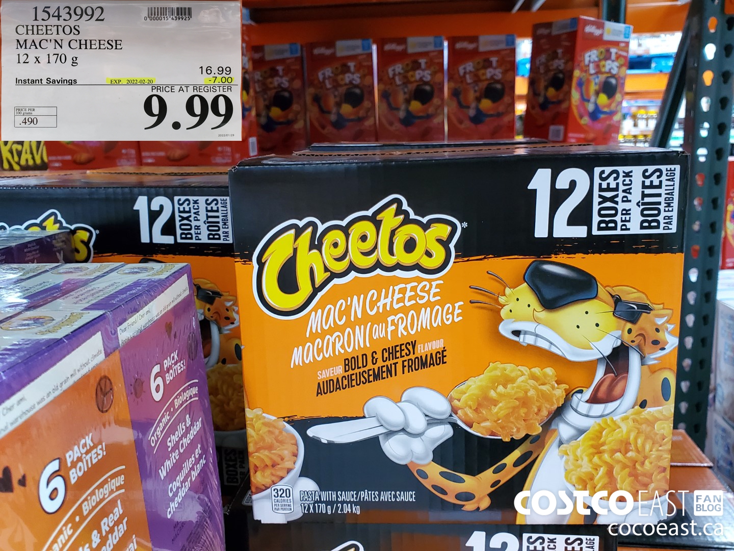 1543992 CHEETOS MAC'N CHEESE 12 x 170 g ($7.00 INSTANT SAVINGS EXPIRES ON 2022-02-20) $9.99