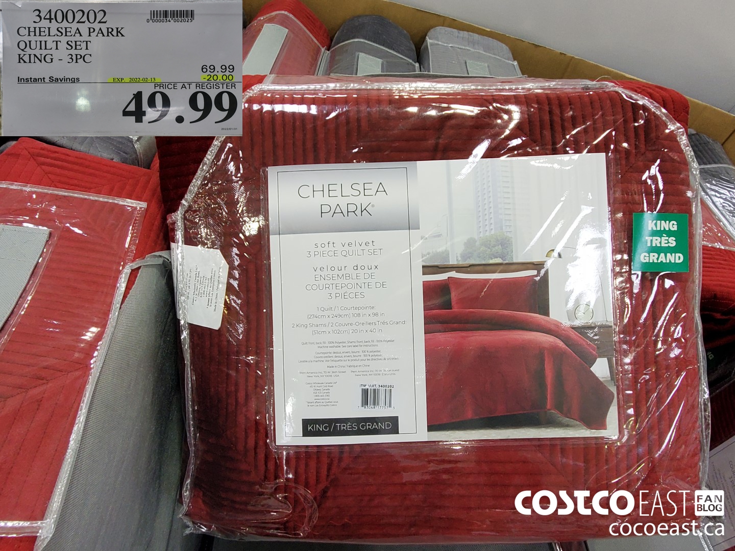 3400202 CHELSEA PARK QUILT SET KING - 3PC ($20.00 INSTANT SAVINGS EXPIRES ON 2022-02-13) $49.99