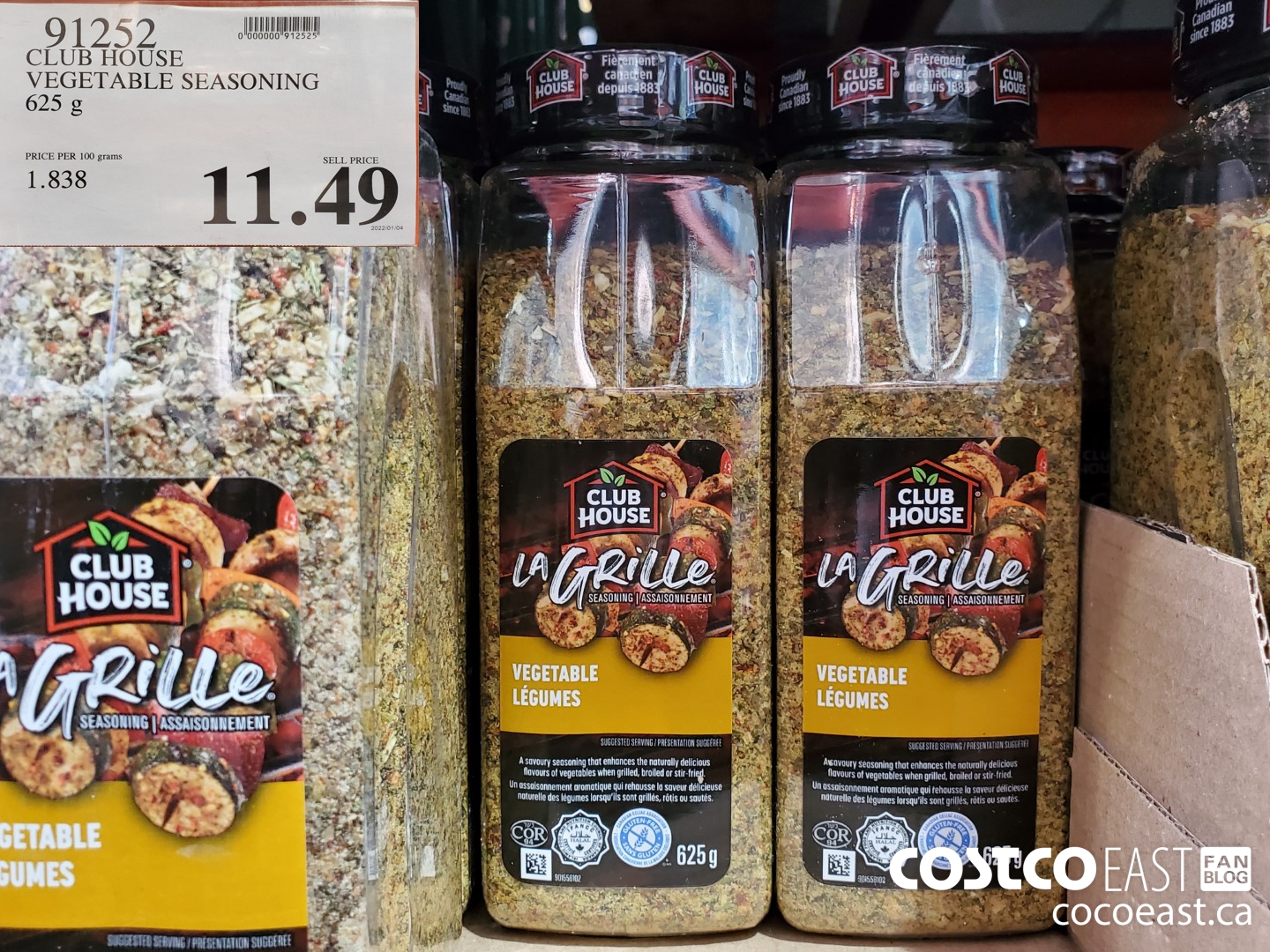 91252 CLUB HOUSE VEGETABLE SEASONING 625 g $11.49