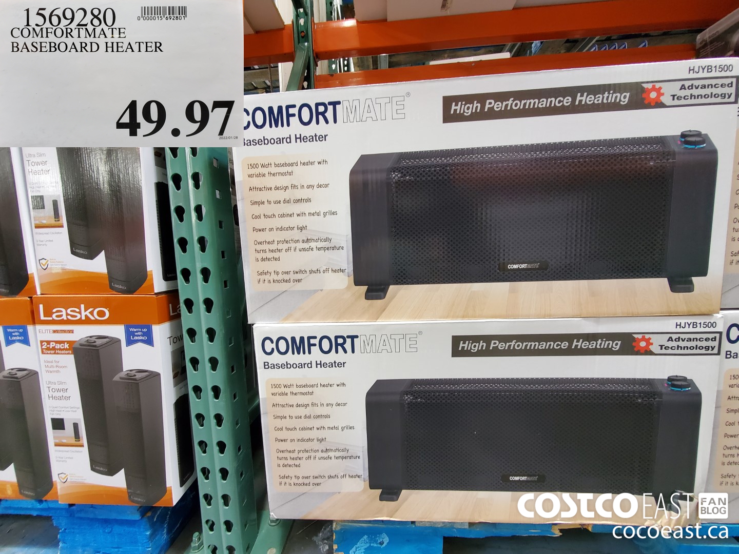 1569280 COMFORTMATE BASEBOARD HEATER $49.97