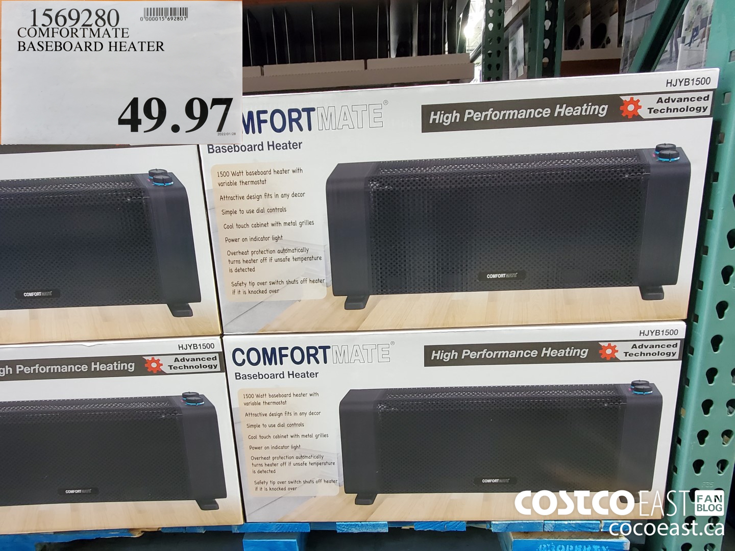 1569280 COMFORTMATE BASEBOARD HEATER $49.97