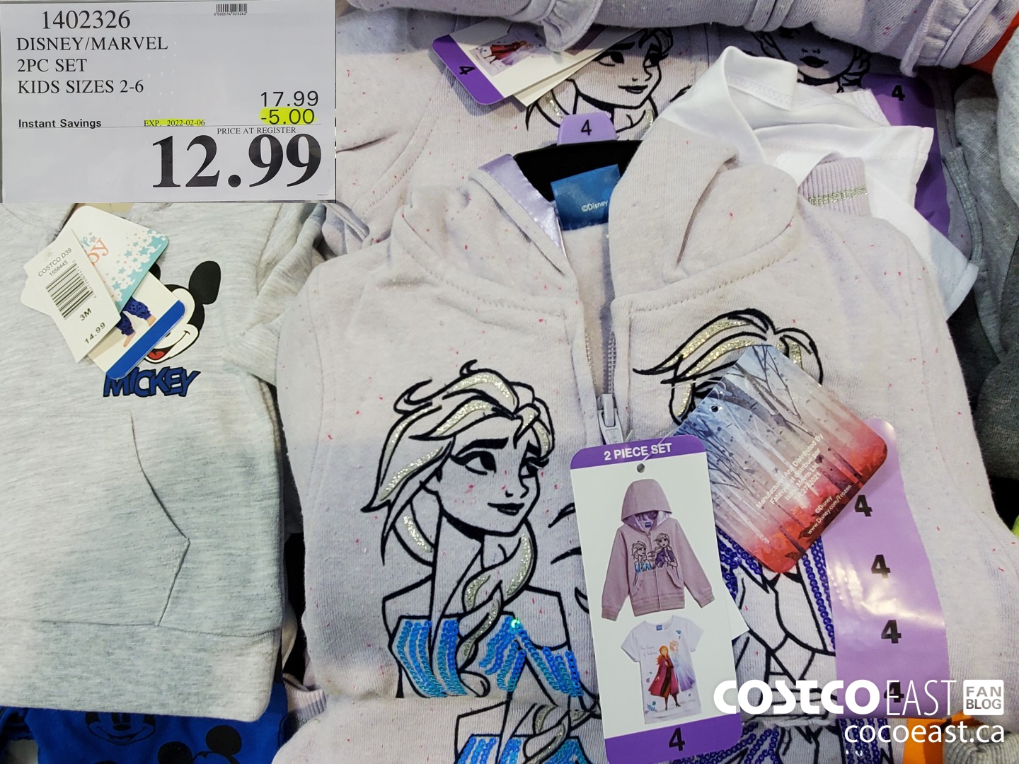 1402326 DISNEY/MARVEL 2PC SET KIDS SIZES 2-6 ($5.00 INSTANT SAVINGS EXPIRES ON 2022-02-06) $12.99