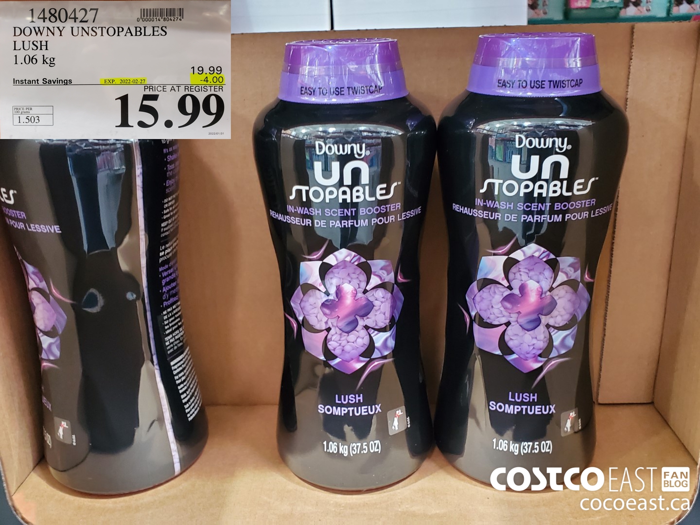1480427 DOWNY UNSTOPPABLES LUSH 1.06KG ($4.00 INSTANT SAVINGS EXPIRES ON 2022-02-27) $15.99