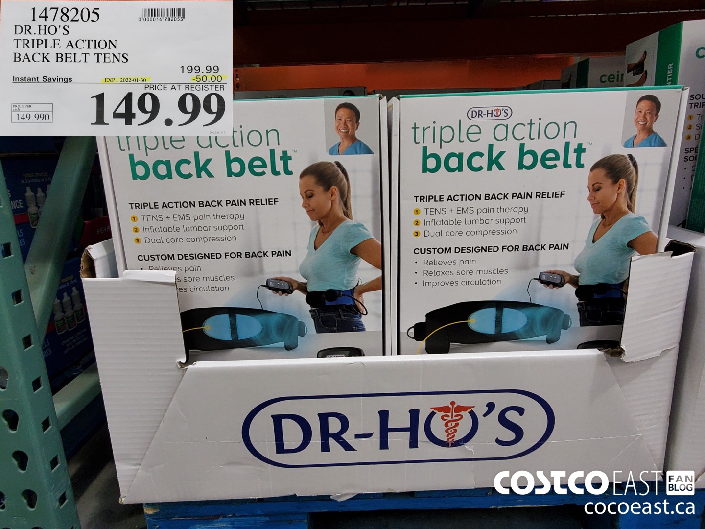 1478205 DR.HO'S TRIPLE ACTION BACK BELT TENS 202112-05 ($50.00 INSTANT SAVINGS EXPIRES ON 2022-01-30) $149.99
