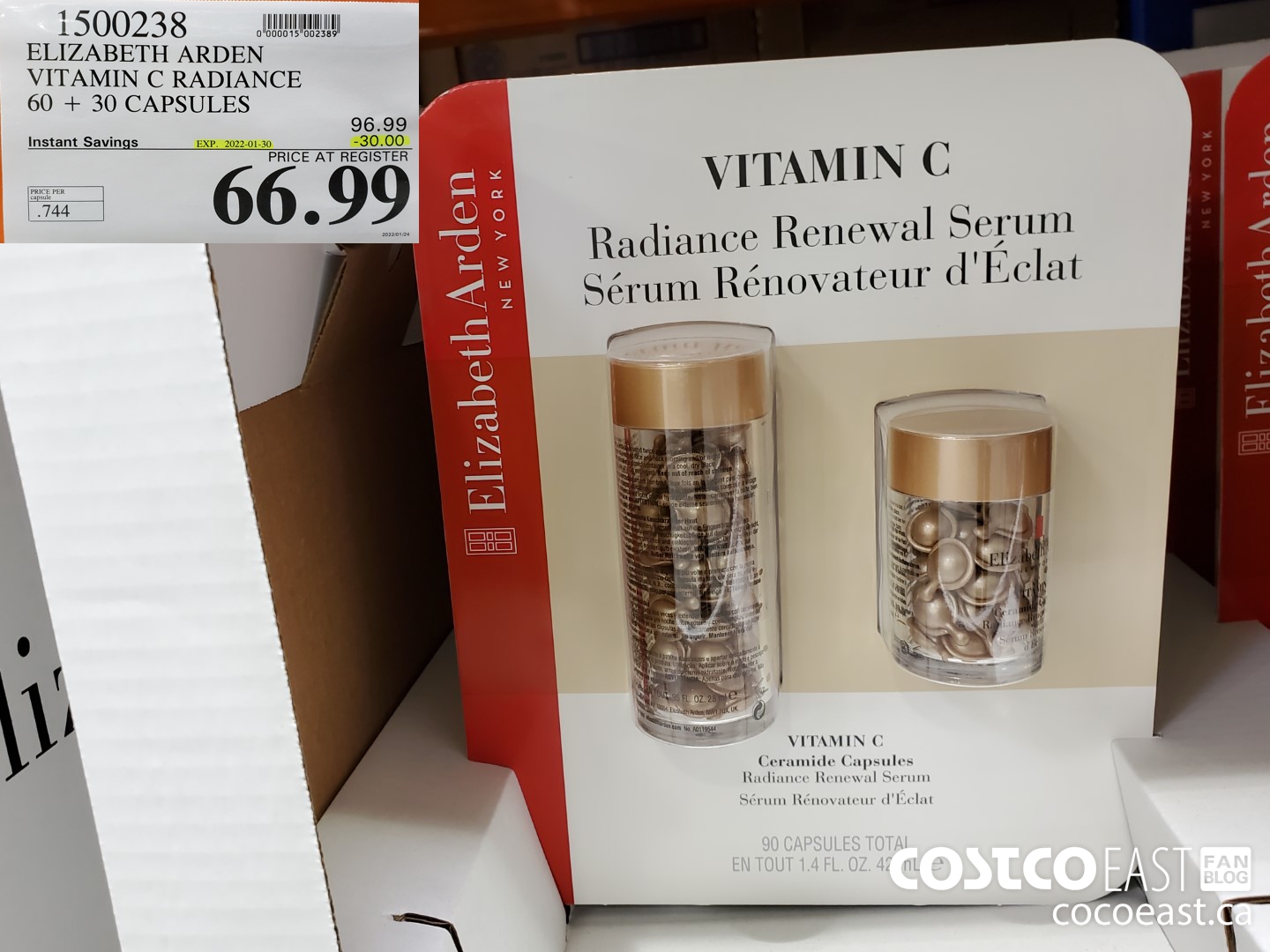 1500238 ELIZABETH ARDEN VITAMIN C RADIANCE 60 + 30 CAPSULES ($30.00 INSTANT SAVINGS EXPIRES ON 2022-01-30) $66.99