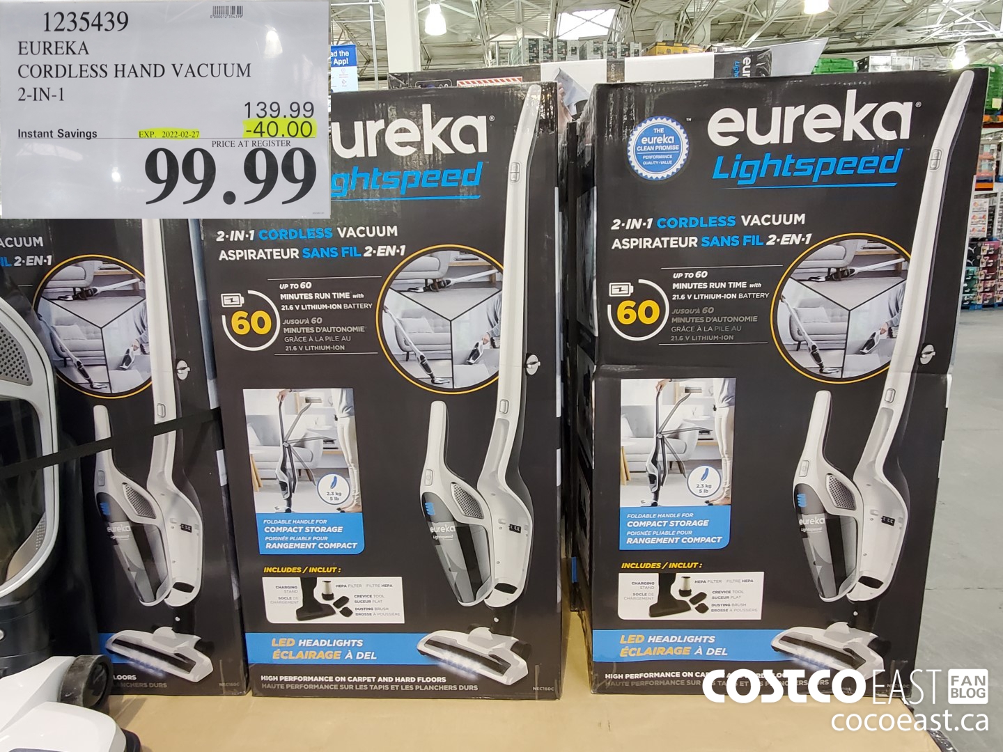 1235439 EUREKA CORDLESS HAND VACUUM 2-IN-1 ($40.00 INSTANT SAVINGS EXPIRES ON 2022-02-27) $99.99